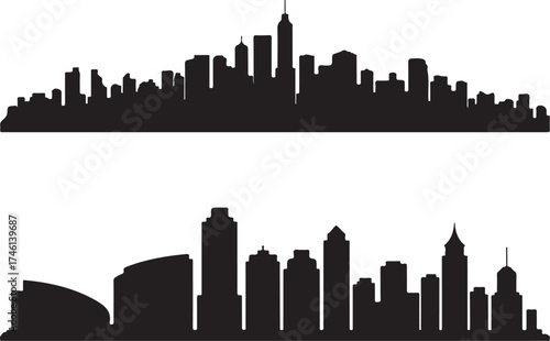 Modern city skylines silhouette for urban design