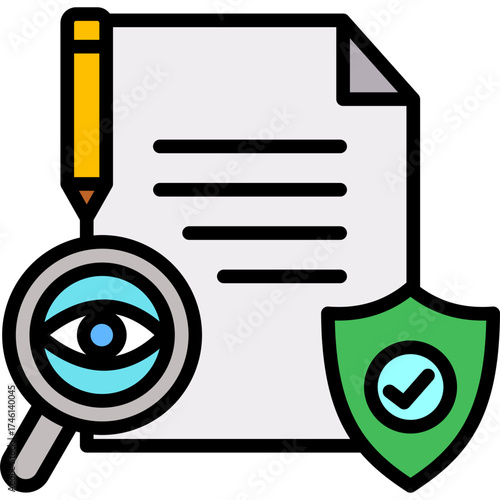 Transparency Policy lineal color icon
