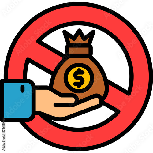 Anti Corruption Policy lineal color icon