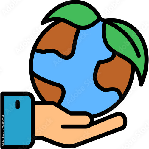 Sustainability Ethics lineal color icon