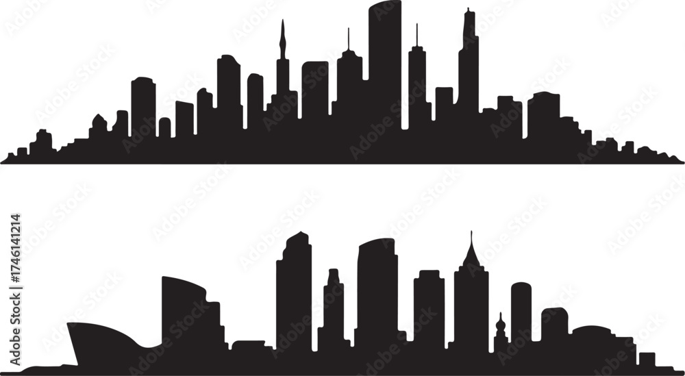 Obraz premium Modern city skylines offer urban design inspiration