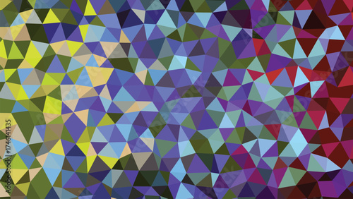 Abstract Geometric Background With Triangle Pattern Mosaic Design In Shades Of Blue Green And Purple