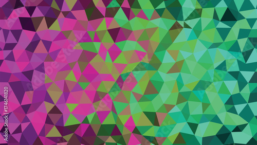 Vivid Polygonal Background With Triangles Displaying Gradient Transition From Violet To Teal Green
