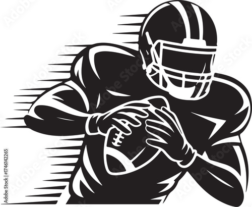 Dynamic football player in motion, ready to score