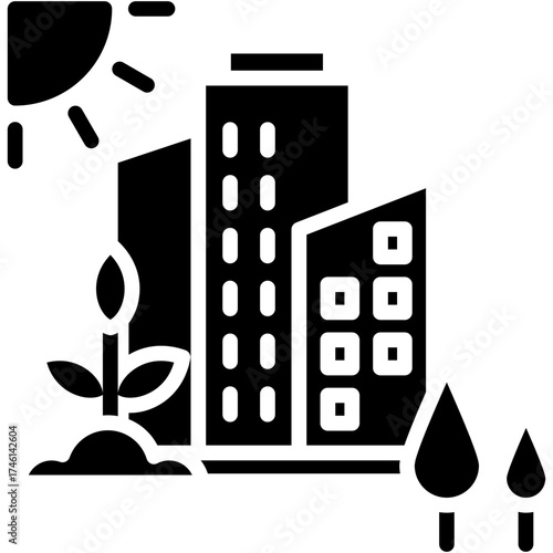 Eco Friendly City glyph icon