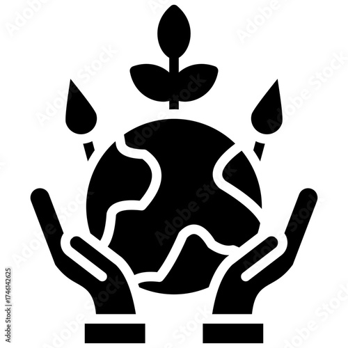 Save The Planet glyph icon
