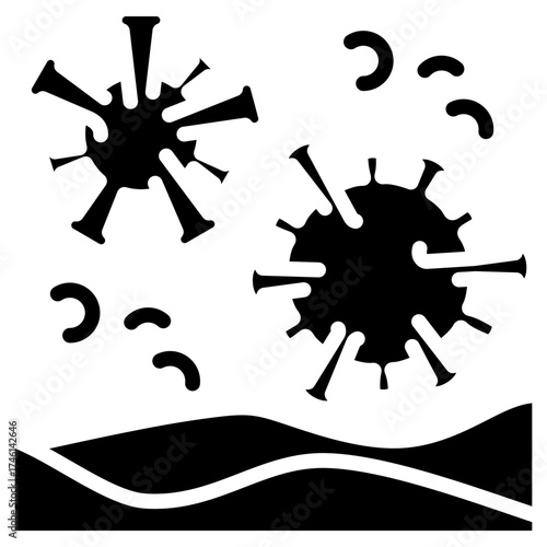 Virus Pollution glyph icon