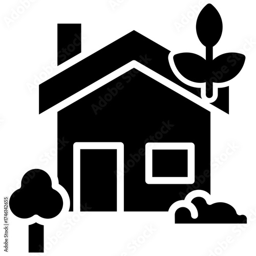 Green Housing glyph icon