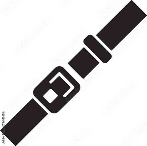 Open Seat Belt Safety Buckle Icon – Automotive Safety Vector Illustration