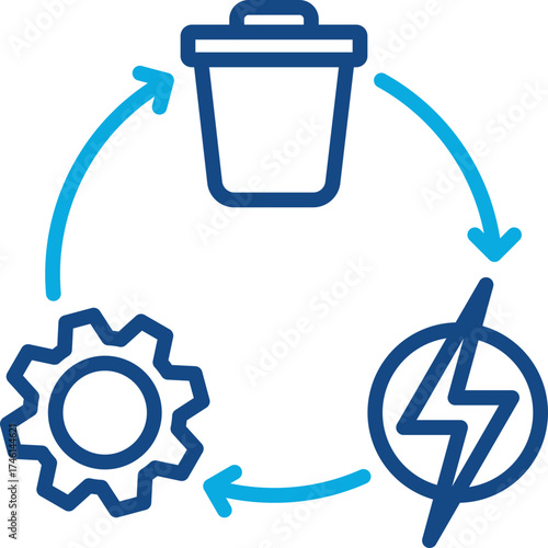 Waste Management line color icon