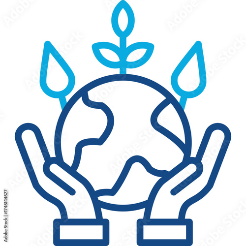 Save The Planet line color icon