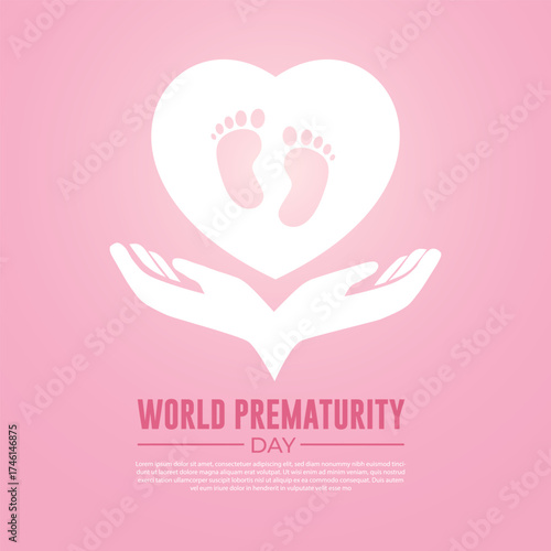 World Prematurity Day November 17 With pink Background vector Illustration