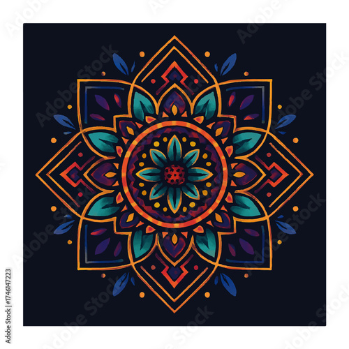 abstract background vector and mandala
