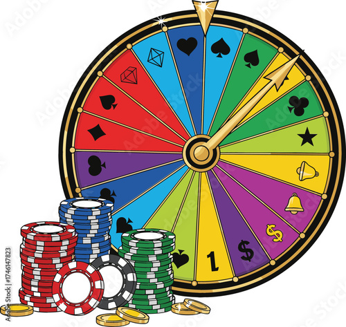 Gambling Game Vector Illustration Isolated on White Background