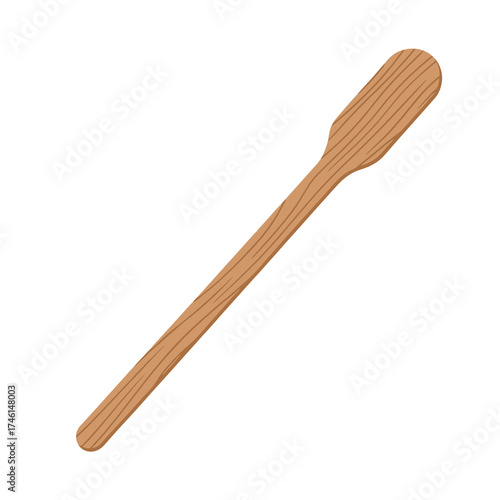 Wooden honey dipper for sweet treats and desserts, isolated on white