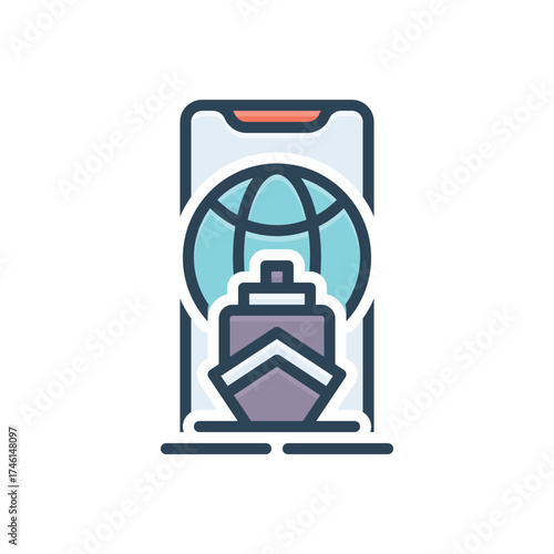 Color illustration icon for trade
