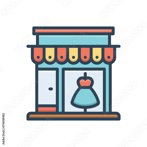Color illustration icon for cloth shopping