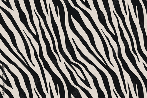 Hand drawn zebra print pattern with black and white stripes