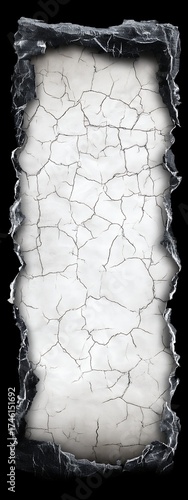Cracked and Burnt Paper Scroll Texture with Scattered Dots Against Black Background