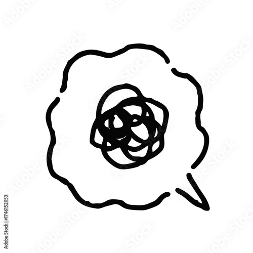 モヤモヤ・手描き・白地ふきだし