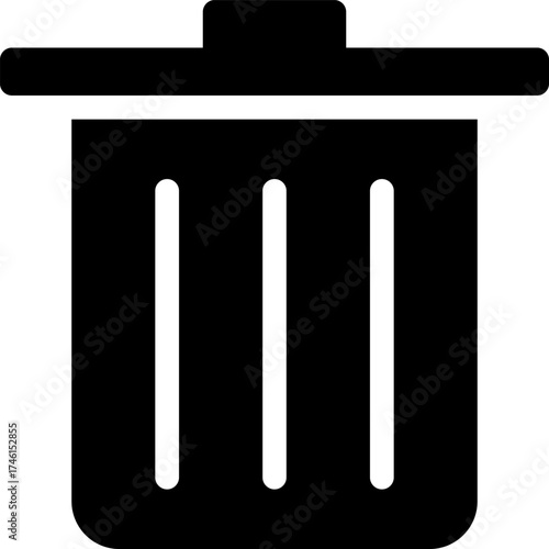 Simple trash can icon, pictogram