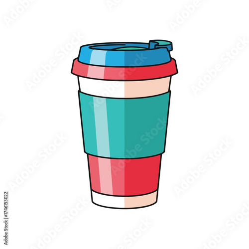 Stylish reusable coffee cup ready for sustainable daily commutes