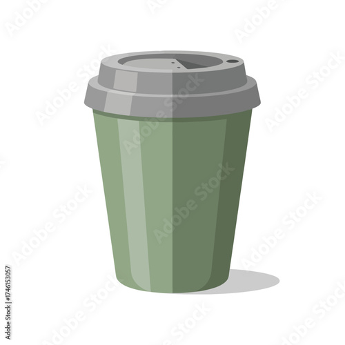 Takeaway coffee cup with gray lid perfect for branding and advertising