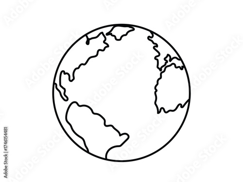 Earth globe, planet icon, globe symbol
