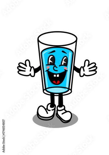 Illustration of a happy glass of water