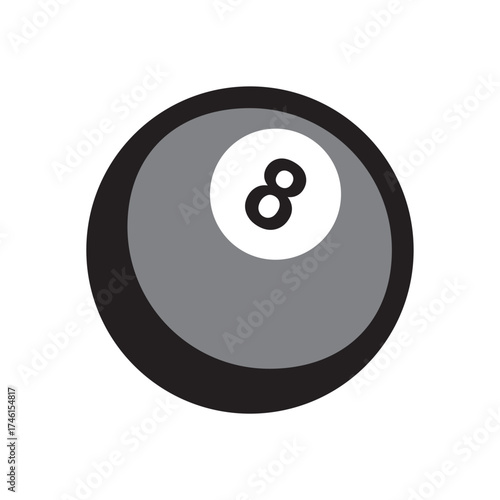 8 ball billiardicon vector design