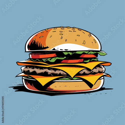 realistic and detailed burger vector illustration