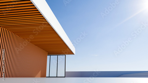 3D rendering of minimalist architectural style car background