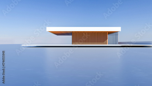 3D rendering of minimalist architectural style car background