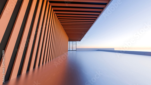 3D rendering of minimalist architectural style car background