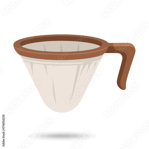Delicious coffee brewing with reusable fabric filter for sustainable cafe