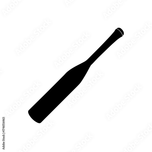 Silhouette of cricket bat on transparent background