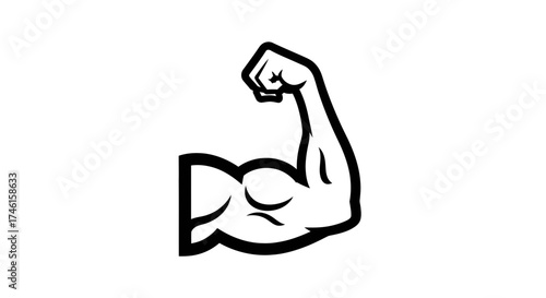 Muscular Arm Icon – Fitness Strength Bodybuilding Symbol