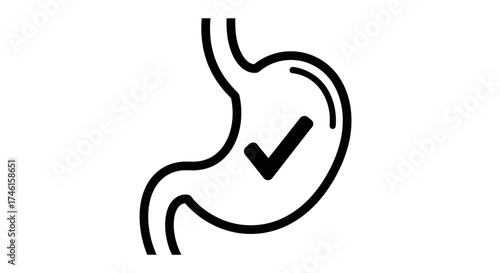 Healthy Stomach Icon – Digestive System Wellness Symbol