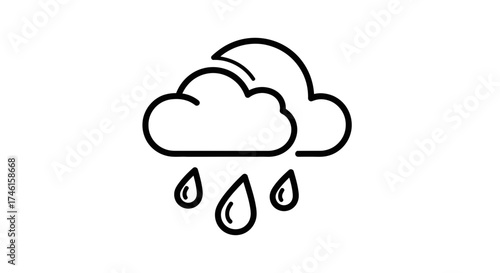 Rain Cloud Icon – Weather Forecast Climate Symbol