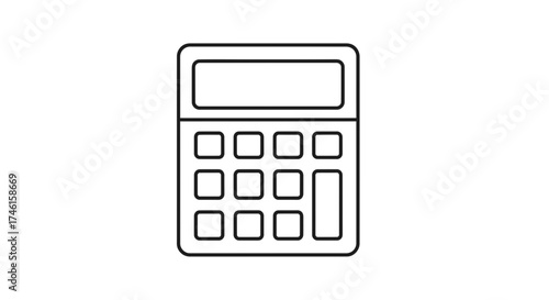 Calculator Icon – Mathematics Finance Accounting Tool Symbol