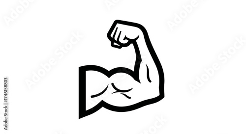 Muscular Arm Icon – Fitness Strength Bodybuilding Symbol