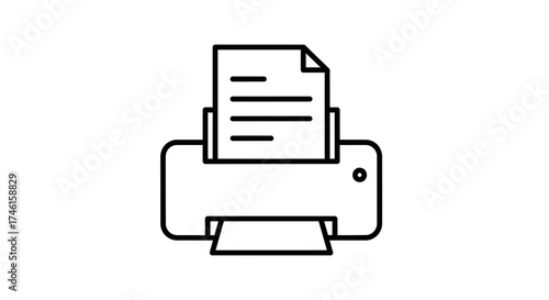 Printer Icon – Office Document Print Machine Symbol
