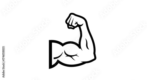 Muscular Arm Icon – Fitness Strength Bodybuilding Symbol