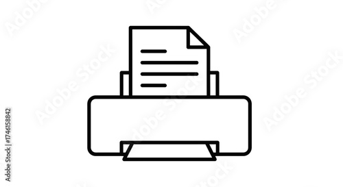 Printer Icon – Office Document Print Machine Symbol