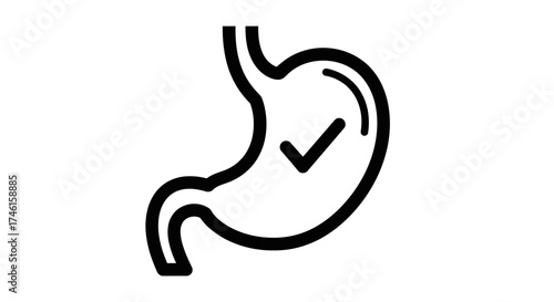 Healthy Stomach Icon – Digestive System Wellness Symbol