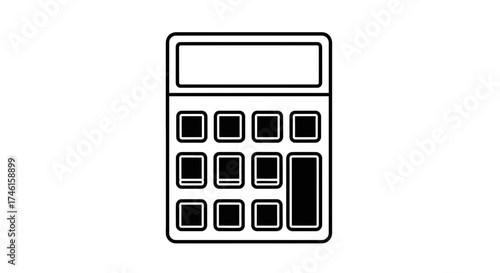 Calculator Icon – Mathematics Finance Accounting Tool Symbol