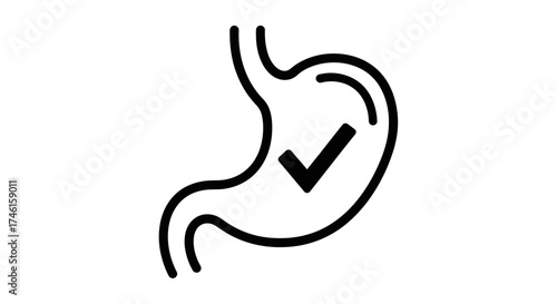 Healthy Stomach Icon – Digestive System Wellness Symbol
