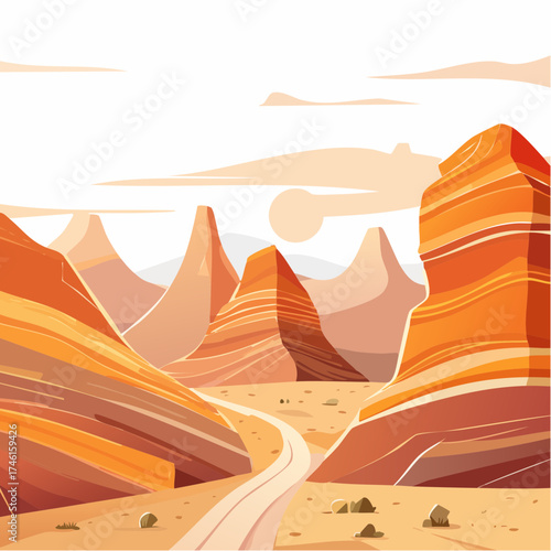 A seamless Southwestern canyon pattern with layered earthy shapes. Perfect for wallpapers, branding, and modern minimalist décor.