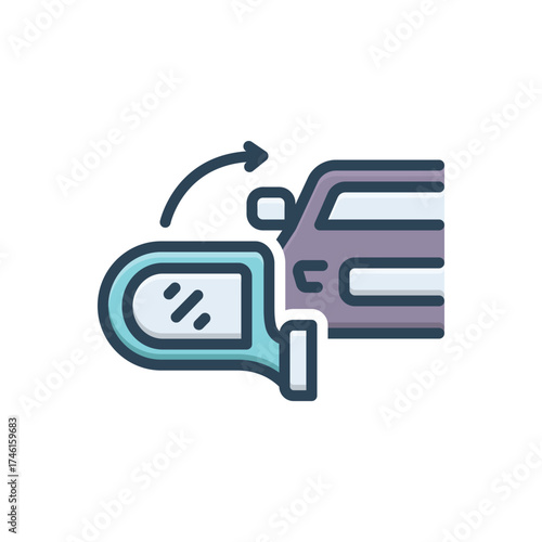 Color illustration icon for car item