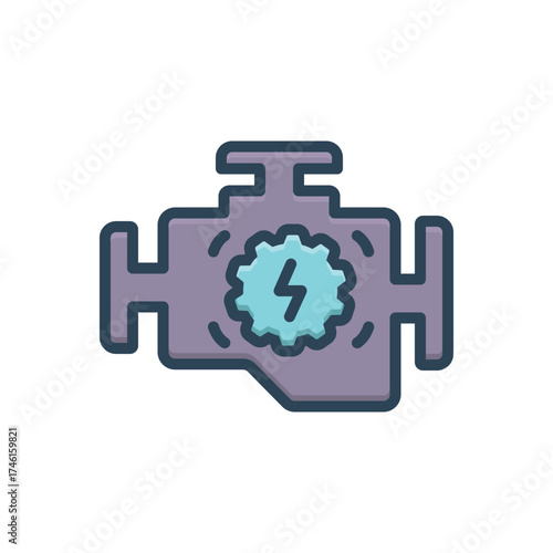Color illustration icon for engine item